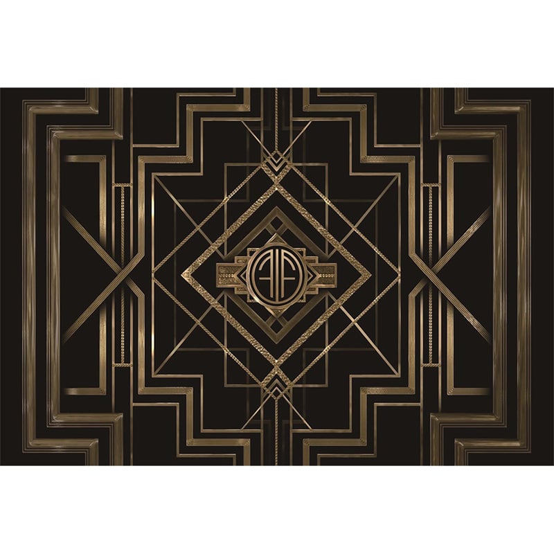 Baocicco 8x6.5ft Theme Backdrops for Photography Black and Golden Retro Texture Background Luxury Party Crazy Carnival Happy Birthday Party Portrait Booth Photo Studio Video Shooting Prop - Image 1